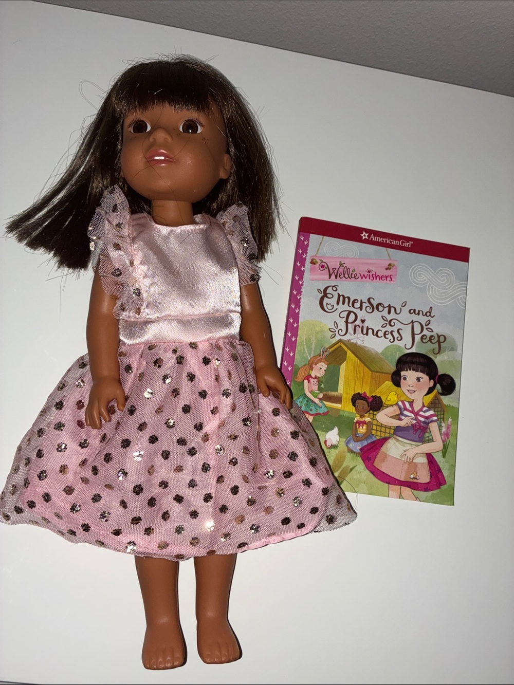 American Girl WellieWishers Pink Sequin Dress Doll